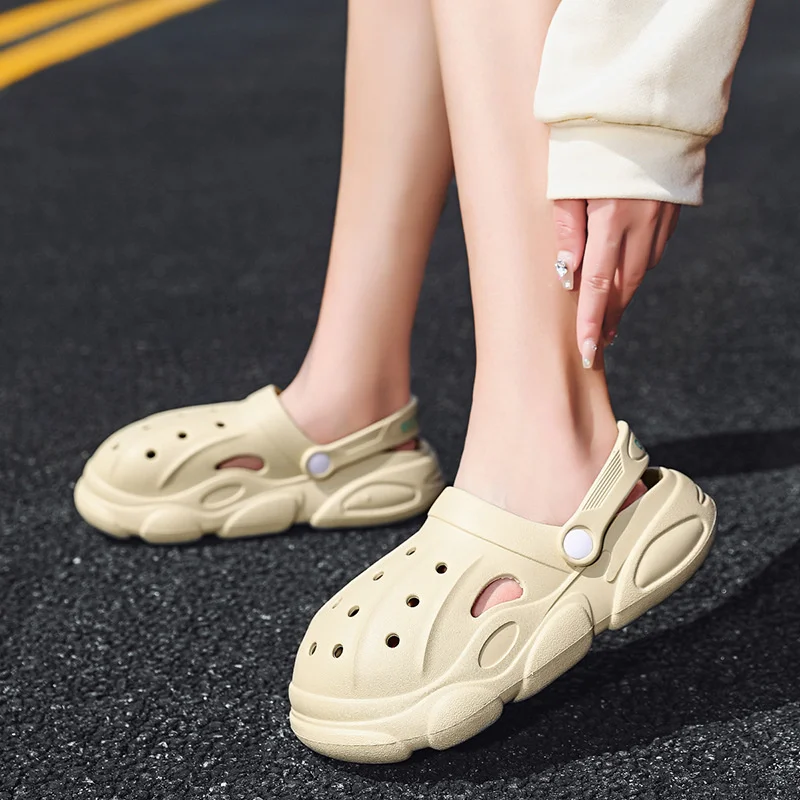 Garden Shoes Slippers Men Outdoor Anti-skid Thick Bottomed Slippers 2023 Summer Women Big Head Hole Shoes Sandals