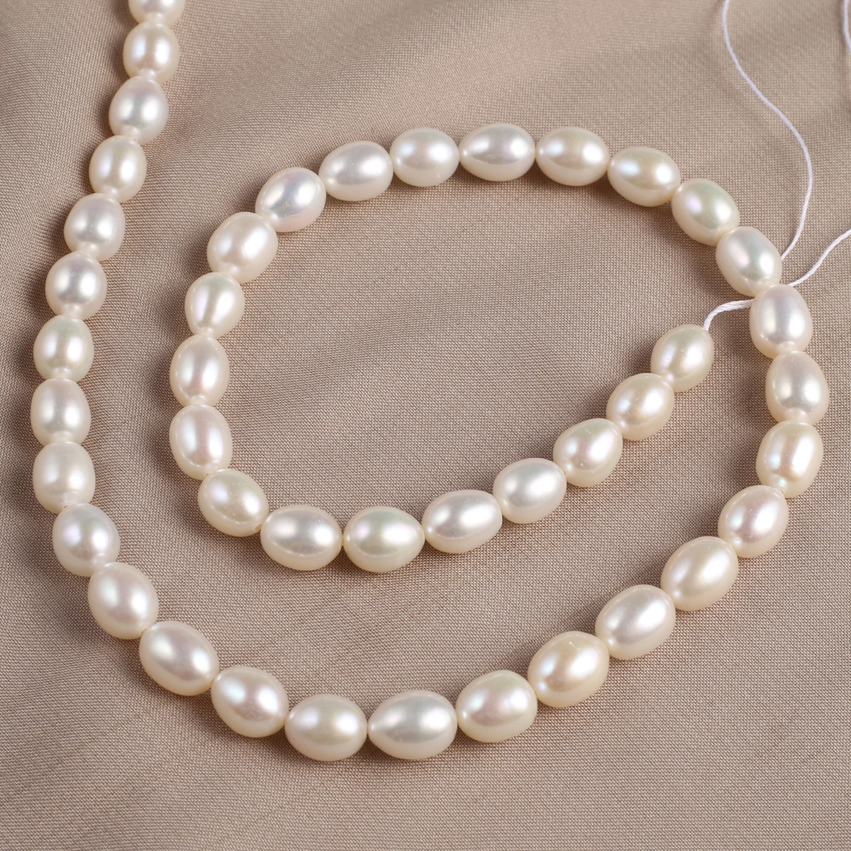 Natural Pearl Rice-Shaped Beads Exquisite Shape Elegant Appearance for DIY Jewelry Making Handmade Bracelet Necklace Length 36cm