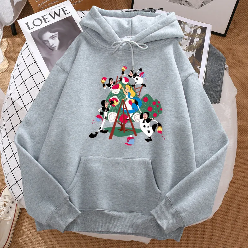 Alice In Wonderland Hoodies Women Printed Cute Cartoon Sweatshirts Funny Hoody Fashion Streetwear Tops Hoodie Winter Clothes