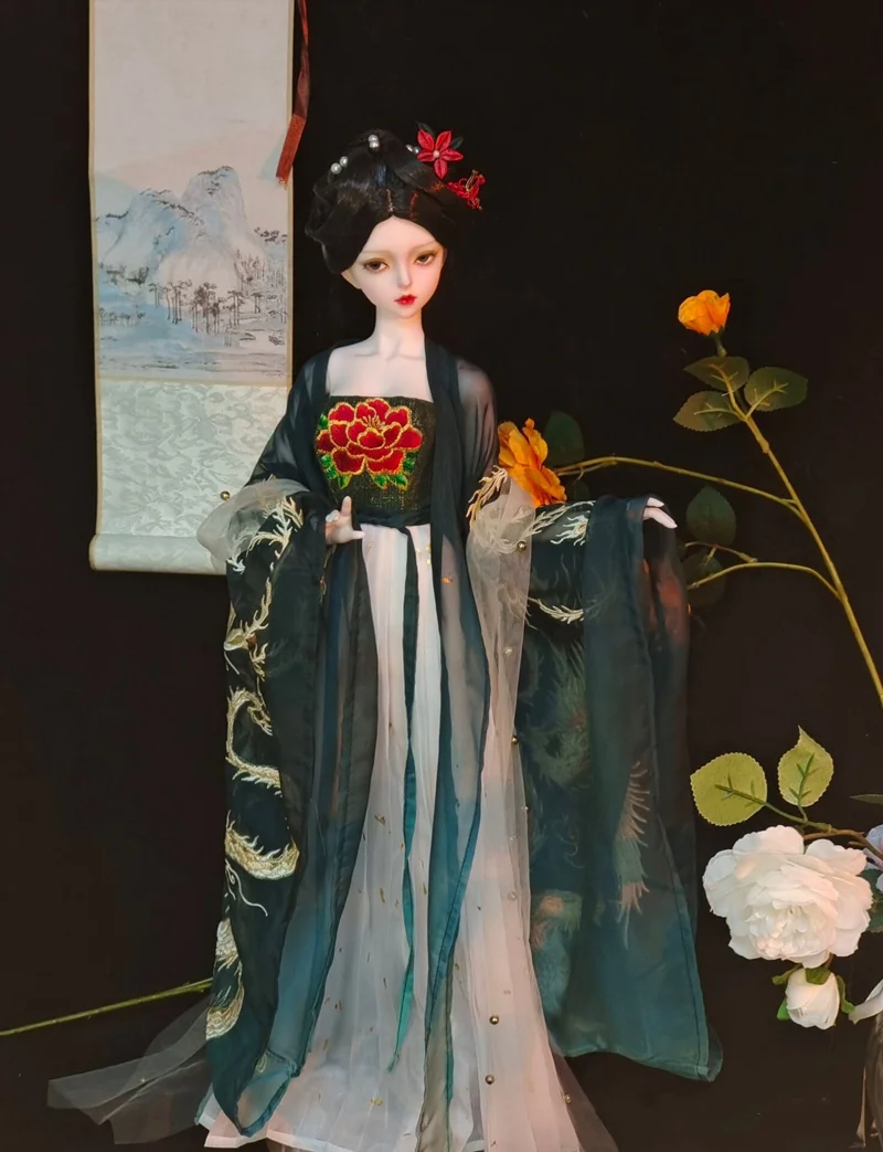 1/3 Schaal BJD Oude Kostuum Hanfu Fee Jurk Outfit Voor BJD/SD SD13 Grote Meisje EID Vrouwen Pop kleding Accessoires A1372