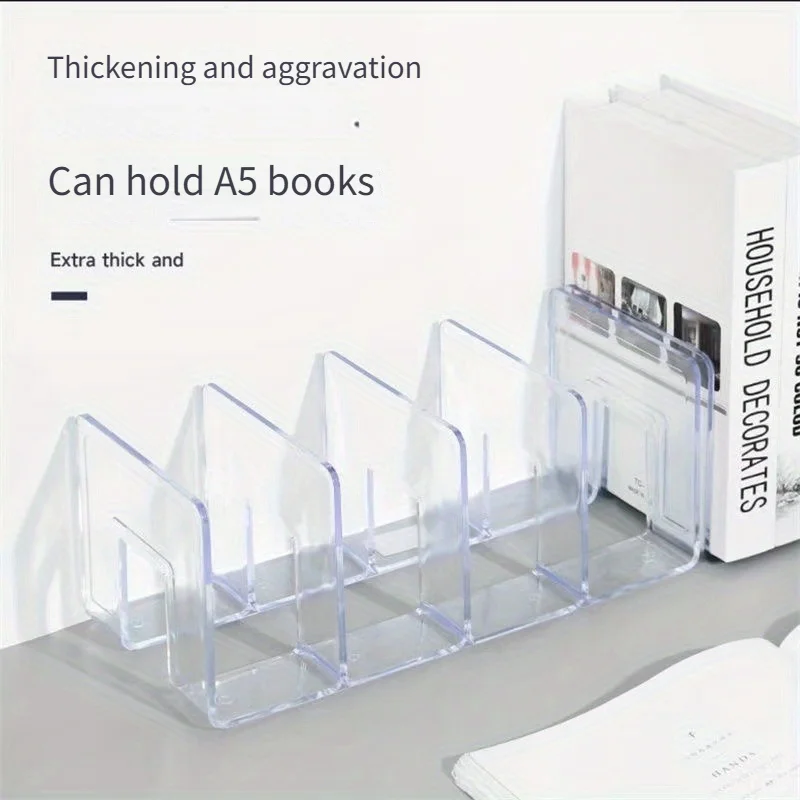 3pcs Thickened Acrylic Book Stand With High Aesthetic Value, Book File Divider, Student Desktop, Textbook Storage, Book Stand