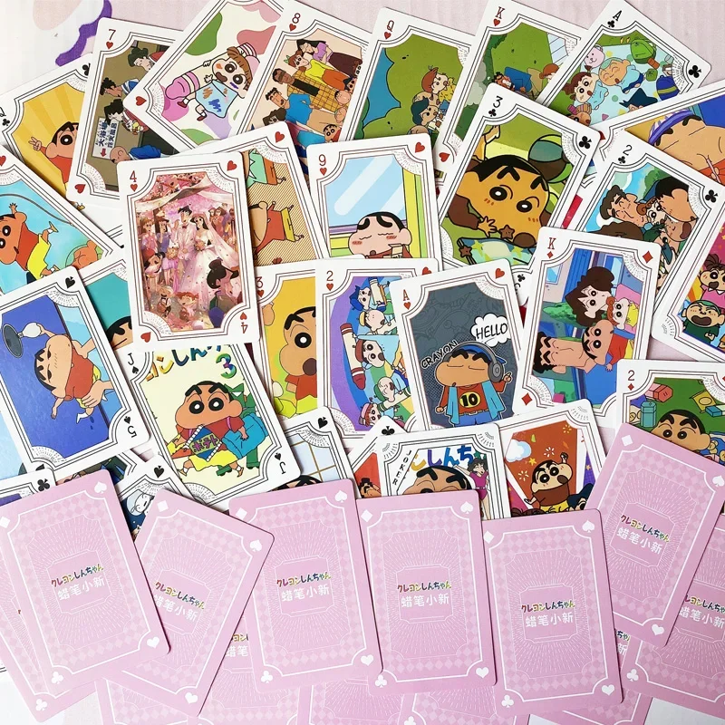 Boxed 54pcs/set 2023 NEW Anime Crayon Shin-chan figure kawaii LOMO card photo pattern Poker playing cards toys gifts