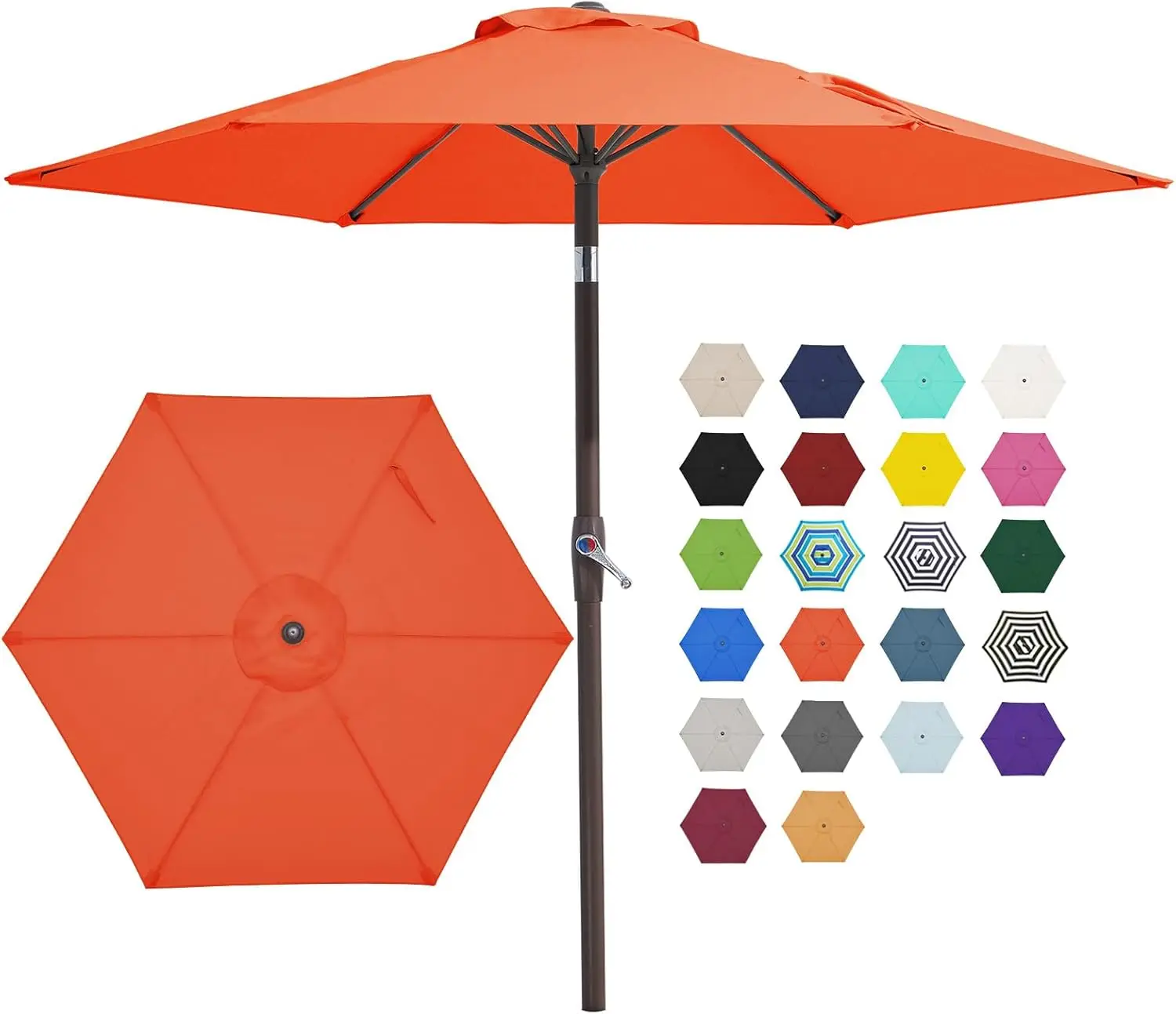 

Зонт для улицы 2,3 м с механизмом наклона и ручным приводом, 6 спиц, для сада, бассейна, пляжа, оранжевый