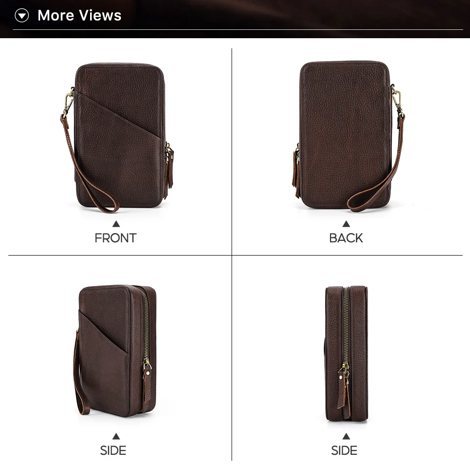 Echtes Leder Tragbare USB Daten Kabel Lagerung Tasche Kopfhörer Fall Elektronische Zubehör Gadgets Digital Organizer Box Beutel – Detail 5