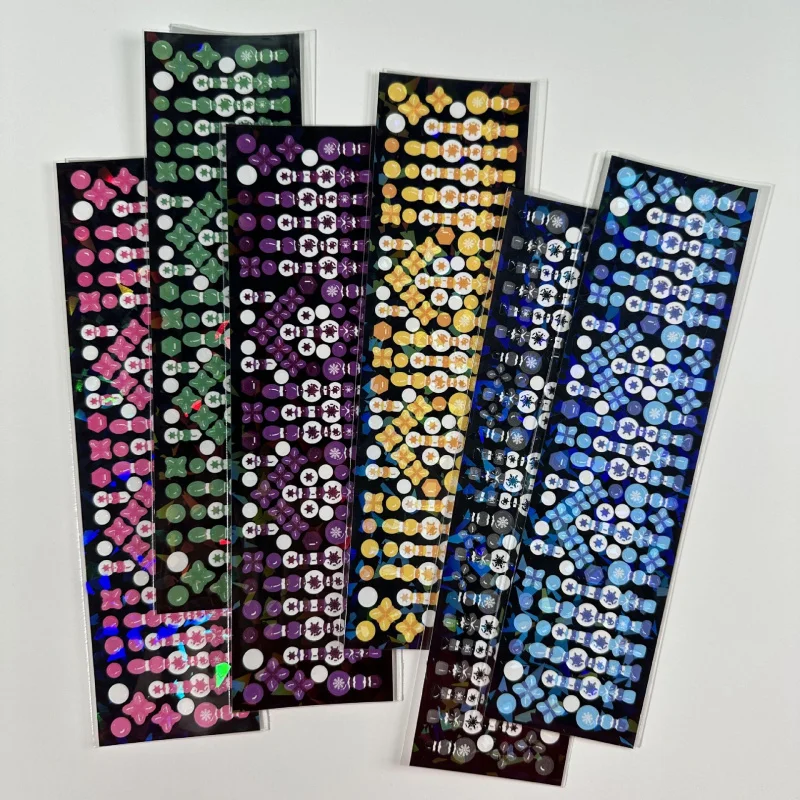 

1/6 шт. корейские лазерные бусины-цепочки, наклейки на цепочку, карты, фото, справочник, дневник, тетрадь, сделай сам, декоративные наклейки из материала