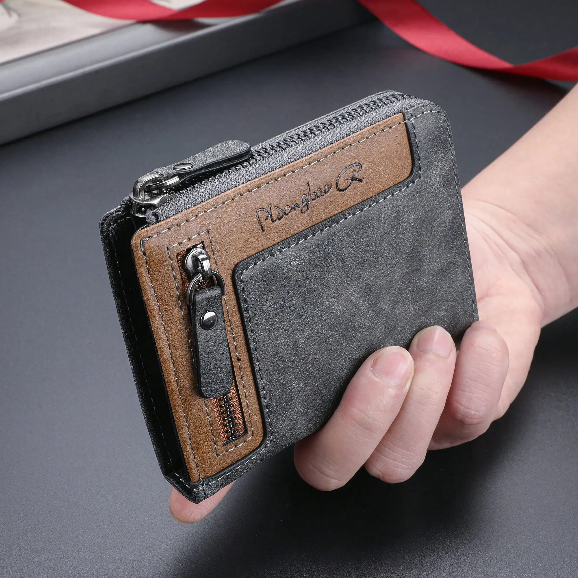 1pc New Style Men's Wallet Vintage Fashion Multi-Functional Zipper Wallet Youth Student Versatile Multi-Card Holder Gift For Men Gifts For Men Valentines Valentines