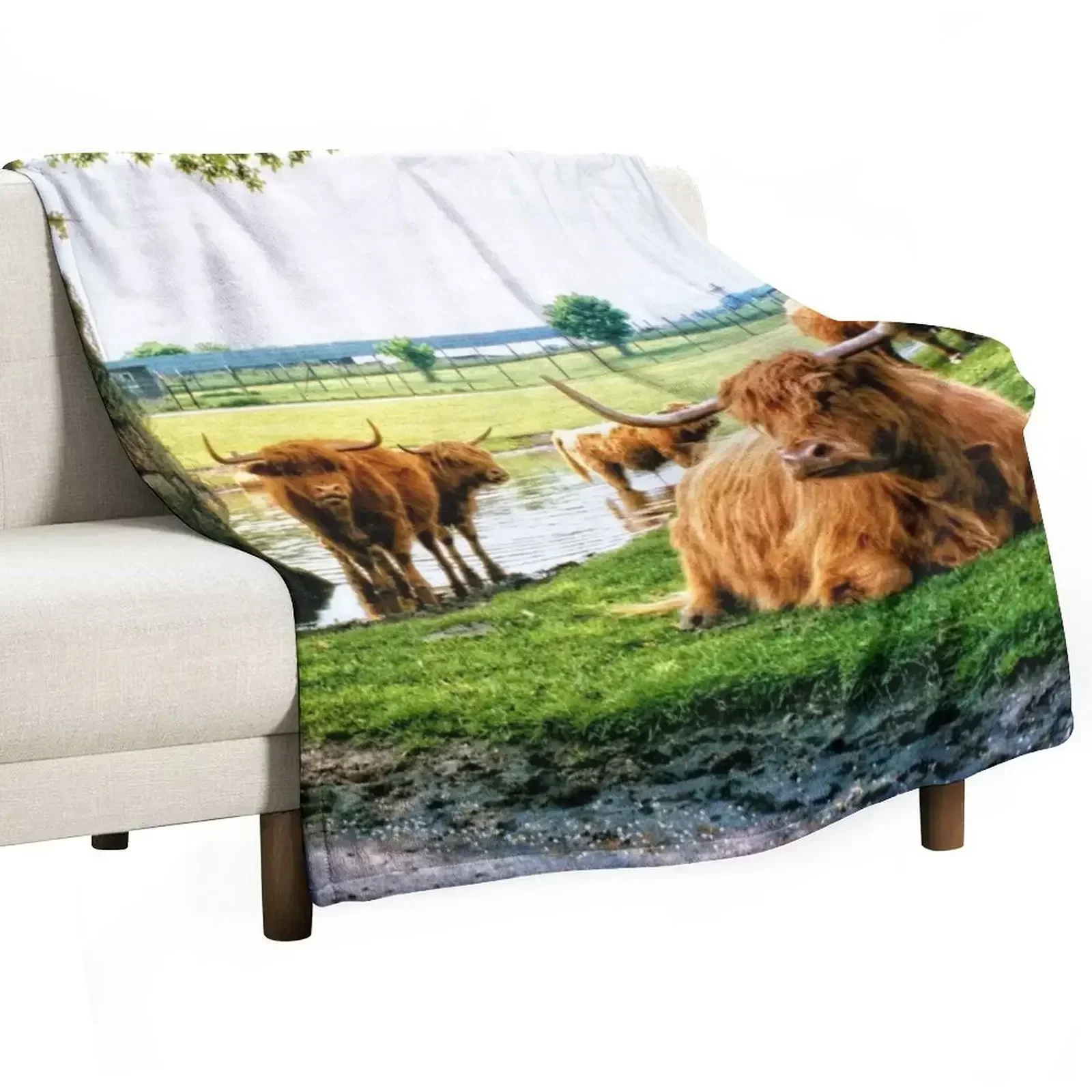 Hielan Coo Fold II Throw Blanket Decoratives Thins For Decorative Sofa Comforter Blankets