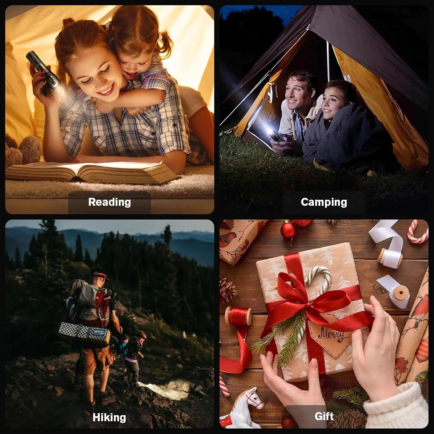 6 مصابيح كاشفة LED تكتيكية، لومن عالي 3 أوضاع، مصابيح جيب زوومابلي مقاومة للماء للتخييم والطوارئ والمنزل (Battery Inc)