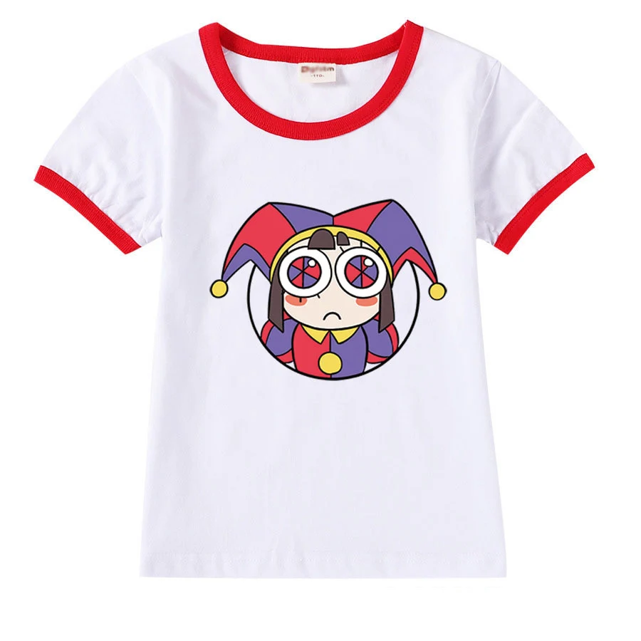 Cartoon Pomni T-Shirts Children The Amazing Digital Circus Short Sleeve  Boys Girls Tops Print Casual Streetwear Spring Summer