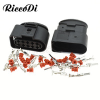 1-20 Sets 10 Pin 1J0973835 1J0973735 Auto Temp Sensor Plug Waterproof Deflation Valve Connector for Audi VW Jetta Mk4 Passat