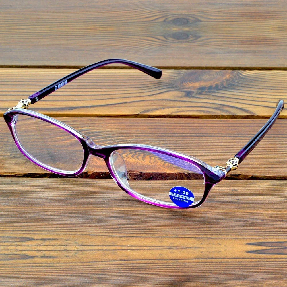 

Rectangle Fashion Purple Frame Full-rim Handcrafted Spectacles Multi-coated Fashion Reading Glasses +0.75 To +4