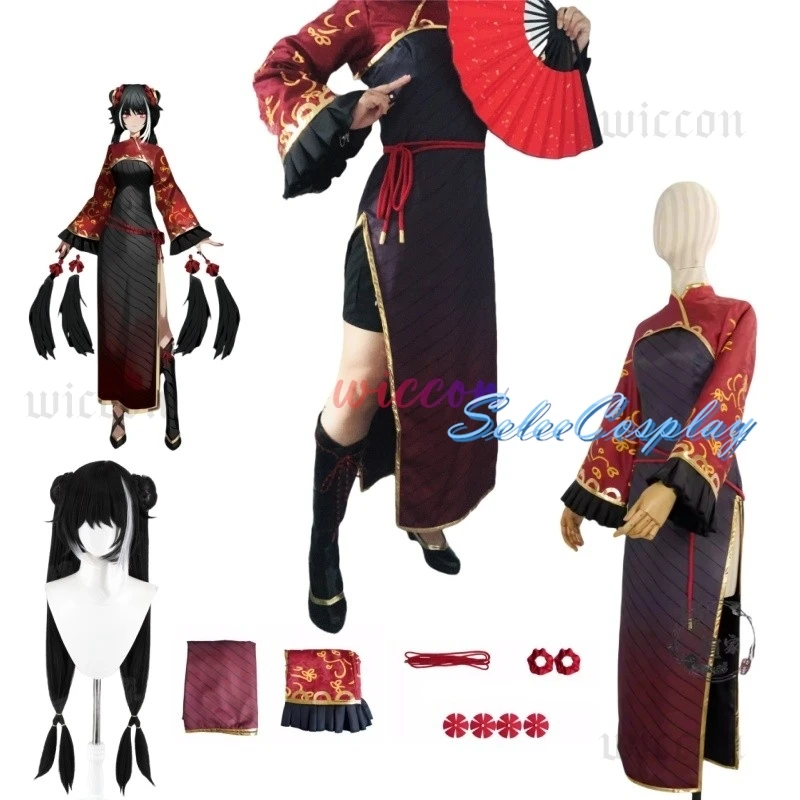 

Limbus Cosplay Anime Limbus Jia Xichun Cospaly The Dream Ending Woman Cheongsam Outfits Halloween Party Uniform Suit for women