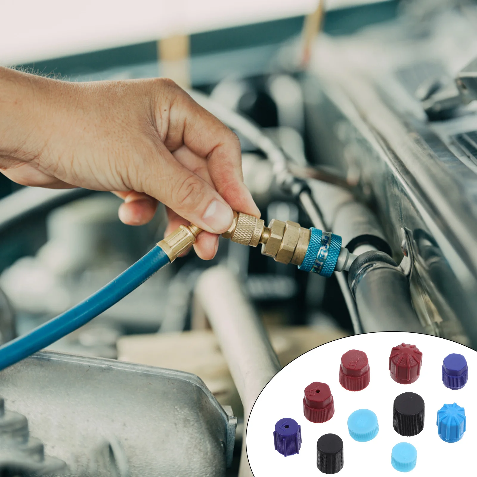 

10Pcs Car Charging Port Caps High Low Pressure Protection Durable Plastic Prevent Impurities Easy Installation Maintain