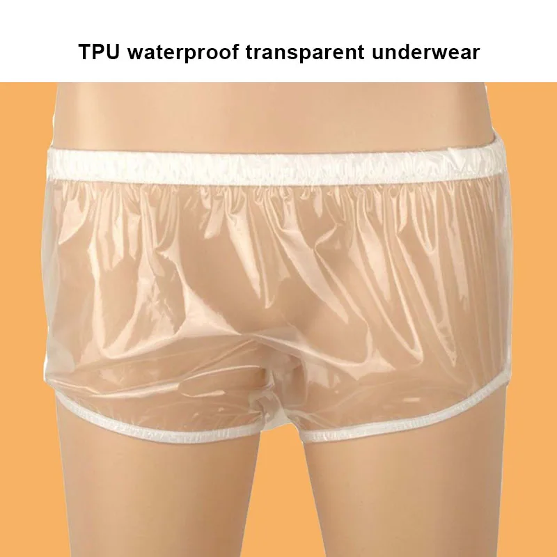 Cuecas de plástico transparente ultrafinas tpu, cuecas à prova d'água para casal adulto, acessórios de roupa íntima erótica