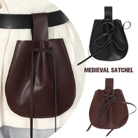 Medieval Shoulder Bag Retro Knight Waist Bag Accessories Cosplay Stage Props Leather Drawstring Bag Coin Purse Costume Accessory