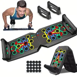 Portable Multifunctional Push-up Board Set With Handles Foldable Fitness Equipment For Chest Abdomen Arms And Back Training