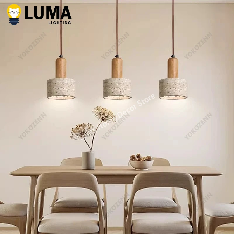 Kitchen Island Pendant Light Travertine Dining Table Hanging Lamp Bar Counter Light Single Double Triple Head Linear Fixture - view 2