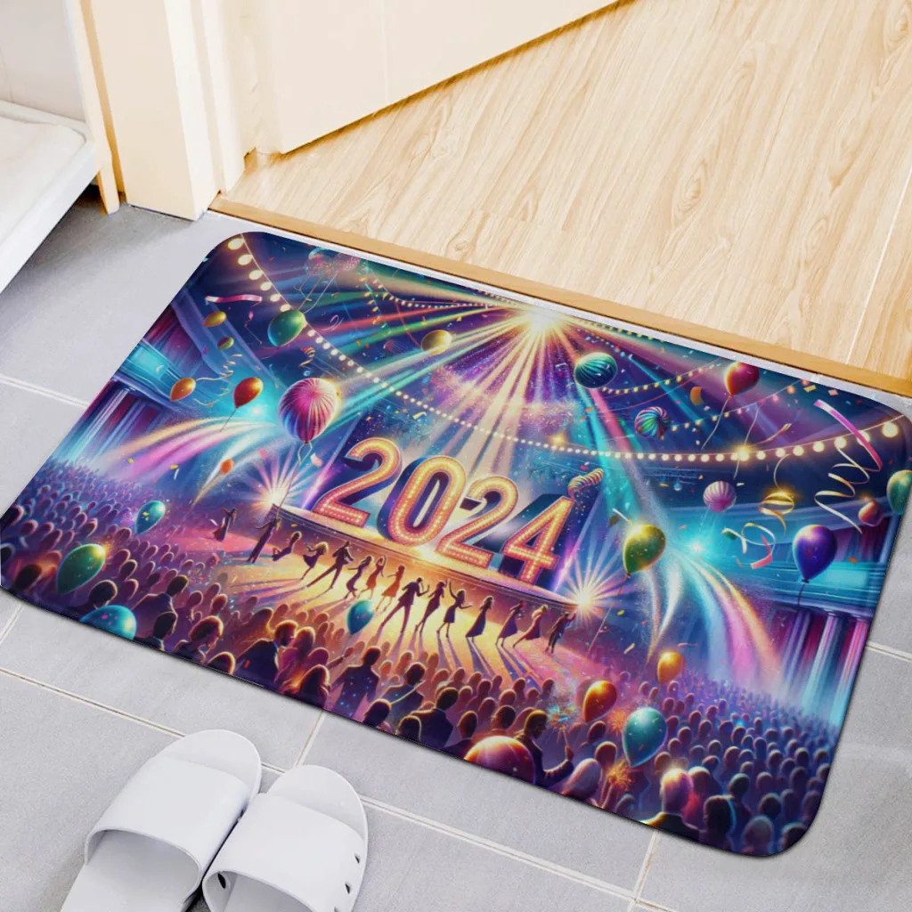 

New Year 2024 Room Rug Carpet Flannel Interior Home Decorations Dressing