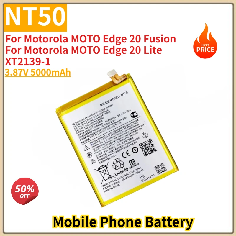 NT50 High Quality Replacement Phone Battery 3.87V 5000mAh for Motorola MOTO Edge 20 Fusion /Edge 20 Lite /XT2139-1 Brand New