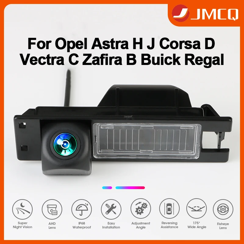 JMCQ AHD 1080P 175 ° Opel Astra H J Corsa D Meriva A Vectra C Zafira Insignia 용 브래킷이있는 자동차 후면 카메라 Fisheye 렌즈