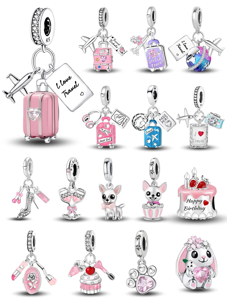 

Стерлингового Серебра 925 пробы, сердце, цветок, четыре листа клевера, черепаха, подвески, бусины, подходят для оригинальных браслетов, сделай сам, ювелирные изделия, подарок