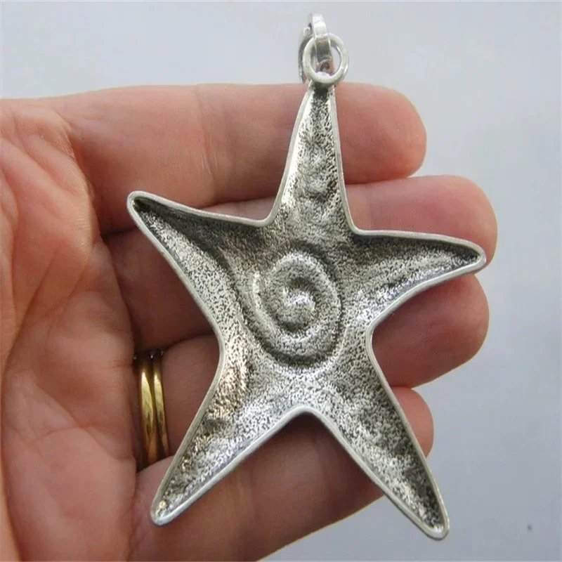 1pcs 70x66mm Antique Silver Color Starfish Charms Pendant For Jewelry Making Making DIY Handmade Accessories