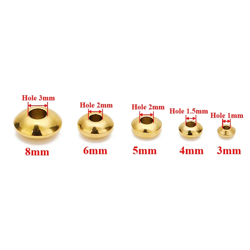 20/50pcs Stainless Steel Double Flat Spacer Beads 4mm 6mm 8mm Gold Color Loose Charms Beads for Bracelet DIY Jewelry Making