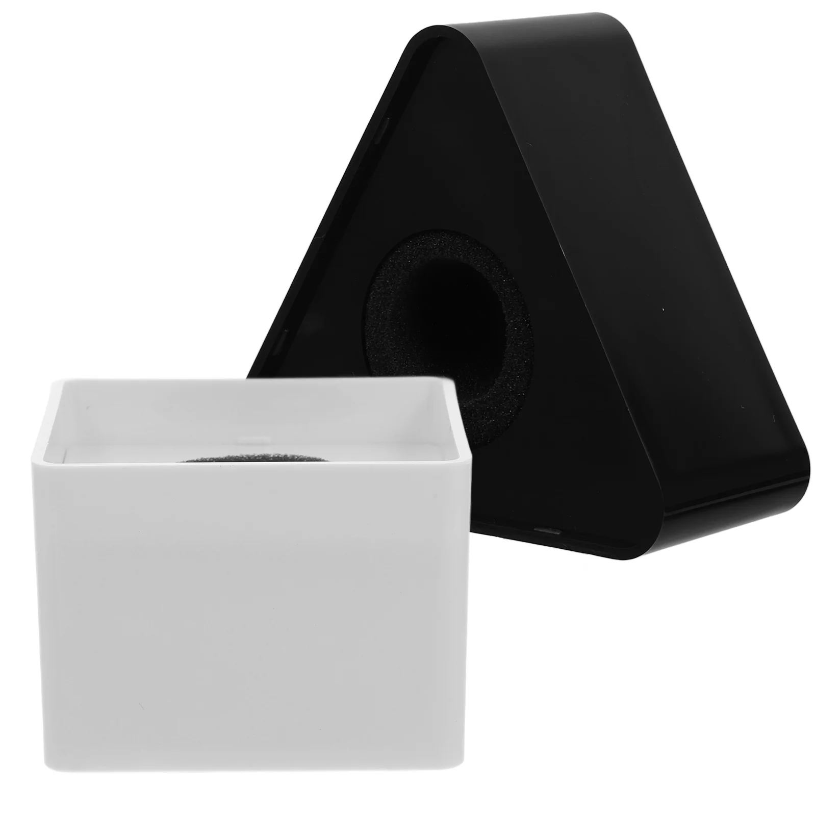 2 قطعة ABS المحمولة حقن صب هيئة التصنيع العسكري شعار محطة العلم للمقابلات المهنية أبيض وأسود هيئة التصنيع العسكري شعار العلم #4