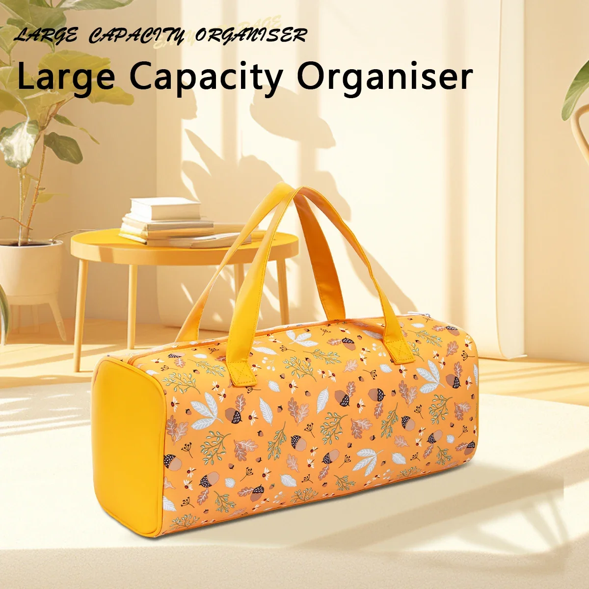 سعة كبيرة حقيبة تخزين الصوف المحمولة حقيبة الحياكة DIY بها بنفسك خيوط التخزين المنظم حقيبة التخزين للخياطة وخطافات الكروشيه #4