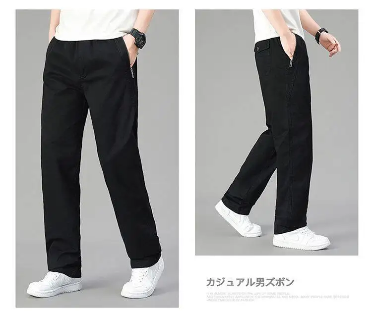 Große Größe männer Cargo Hosen Beiläufige Lose Gerade Hosen Baumwolle Lange Hosen Zipper Taschen Herren Jogger Hosen 5XL 6XL – Detail 11