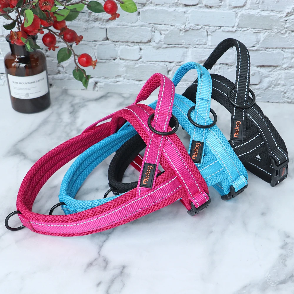 Reflective No Pull Dog Harness Breathable Padded Pet Walking Harness Puppy Nylon Vest for Small Medium Large Dogs Pug Pitbull