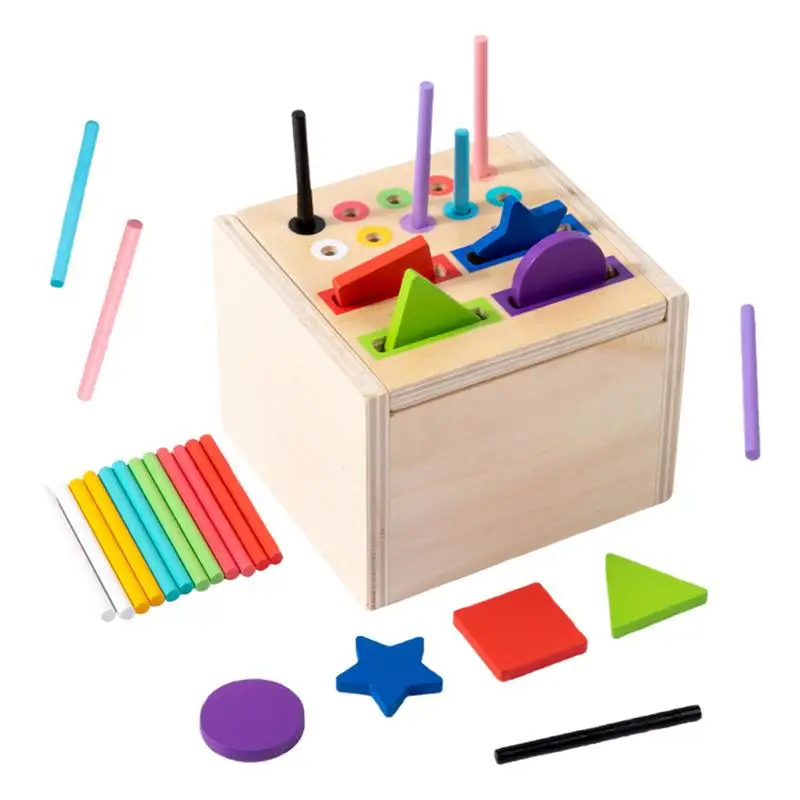 Shape Sorter Wood Colorful Matching Toys gioco di smistamento educativo per bambini di età superiore a 3 anni giocattolo cubo abbinato