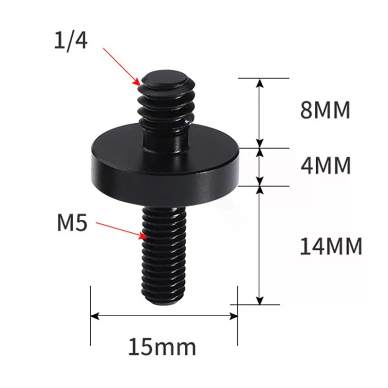 1pc Universal 1/4 Male To M5 Male Screw Camera Conversion Screw Tripod Monopod Mount Adapter Photography Accessories 1/4 To M5