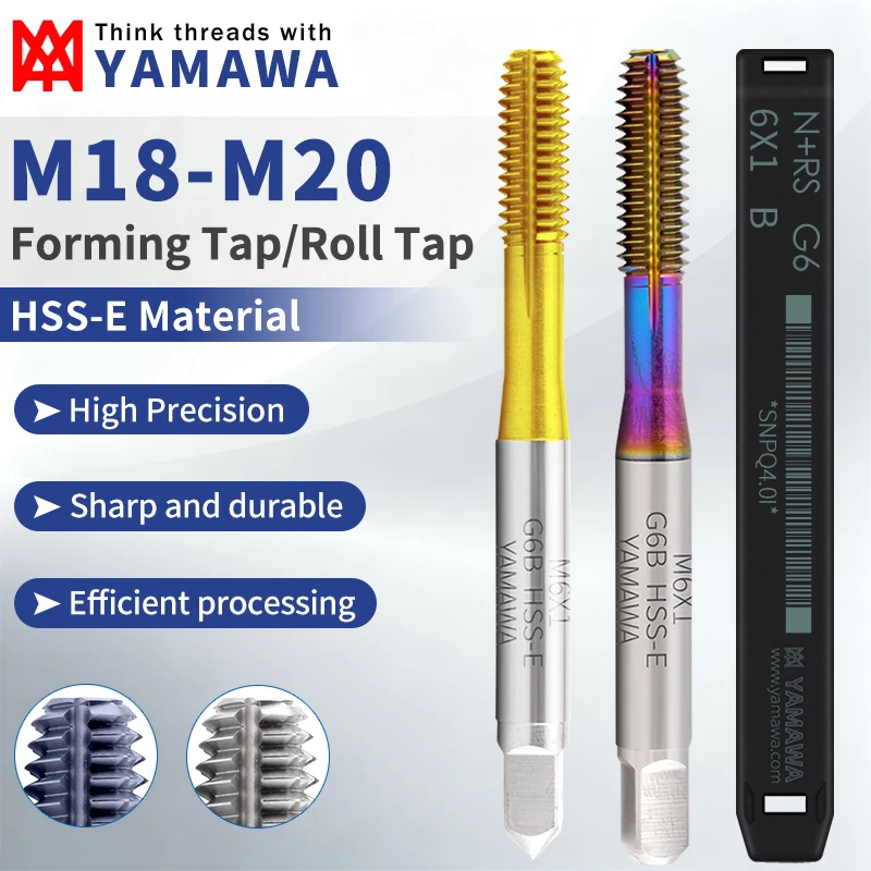

EIMOGE TAP 1 шт. Оригинальный японский метчик YAMAWA HSS-E для накатки резьбы M18-M20, машинный резьбонарезной инструмент