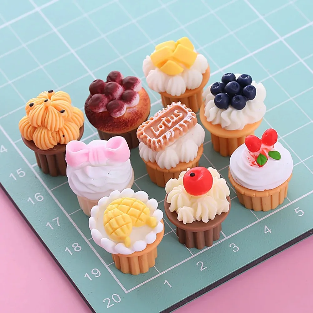 10 Piezas de Comida en Miniatura para Casa de Muñecas, Mini Pastelitos de Queso, Modelo de Pastel para Muñecas Blyth 1/6, Accesorios de Juguete