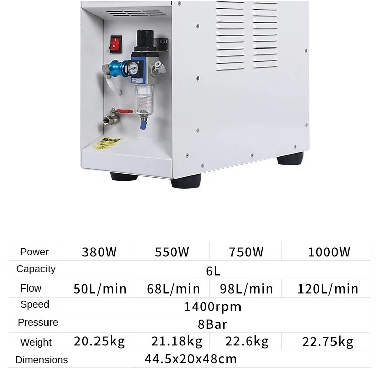 

Бесшумный безмасляный воздушный компрессор с ЖК-экраном, DT-550/1000 550 Вт/1000 Вт, емкость 6 л, давление 8 бар, многофункциональное применение