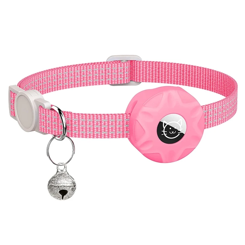 Y1UB Pet Safety Collar for Air Tags Protective Cases Holder Cats Break Away Collar