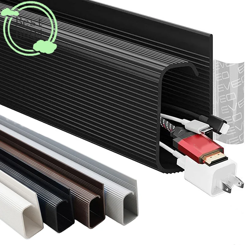 (BBQ4)40cm/15.75inch Under Desk Cable Management Tray PVC Power Wire Hider Strip Cord Holder Wire Organizer Cable Raceway