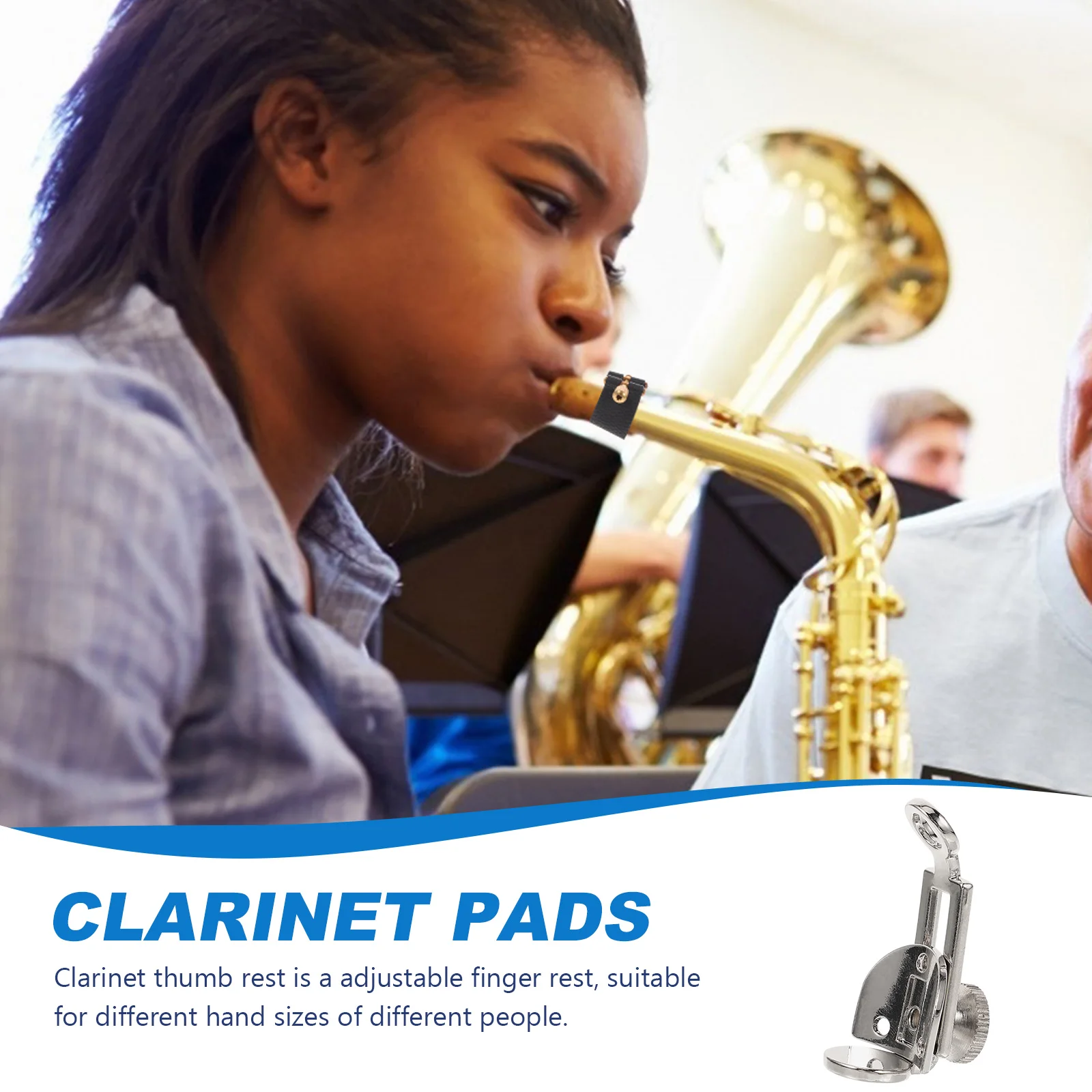 

Adjustable Clarinet Thumb Rest Zinc Alloy Finger Pad for All Hand Sizes Transparent Cushion Durable Wear Resistant Easy Carrying
