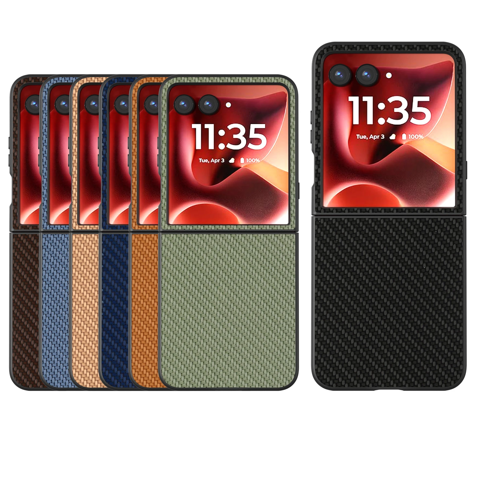 

Fashion Shiny PU Leather Skin Phone Case For Motorola Moto Razr 60 Ultra Protective Hard Shell Back Cover Carbon Fiber Pattern