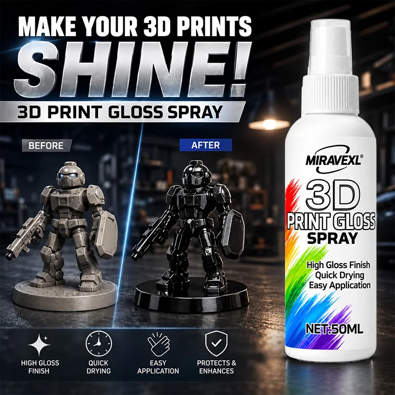 3D Print Polish Agent For Model Parts Gloss Coating Spray Surface Shine Enhancer For Handcraft Decoration Ceramic Finish