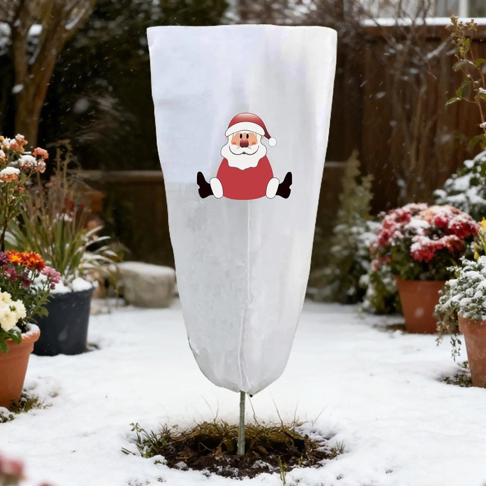 Plant Covers Freeze Protection 2 Pieces Non-woven Christmas Trunk Wrap Thickened Plant Guard For Outdoor Fence Garden Farm