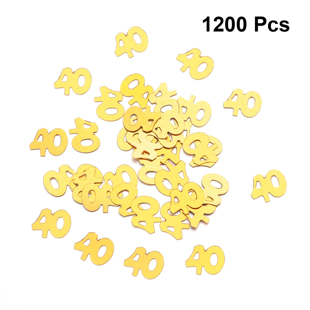 1200 Pcs Glitter Confetti Number 40 Wedding Decorations Ornament Birthday Commemorate Anniversary Golden