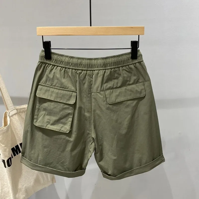 Casual Shorts Summer Fashion Tide Personality Pocket Cargo Pants Mid-length Baggy Pants Men\'s All-match Beach Pants Short Homme