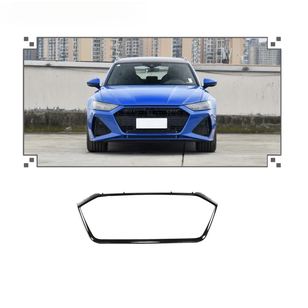 Performance Dry Carbon Fiber Front Grille Grill Insert Trim Cover for  RS6 C8 2019-2021