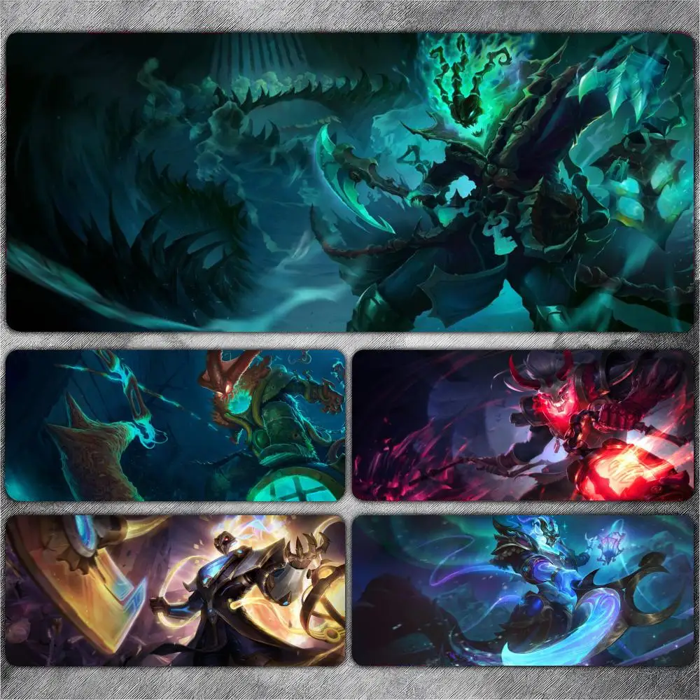 Thresh Tristana Trundle Mouse Pad Large Gaming Pad XXL Desk Mat Non Slip Double Sided PU Game Mouse Computer Leather Keyboard Ma