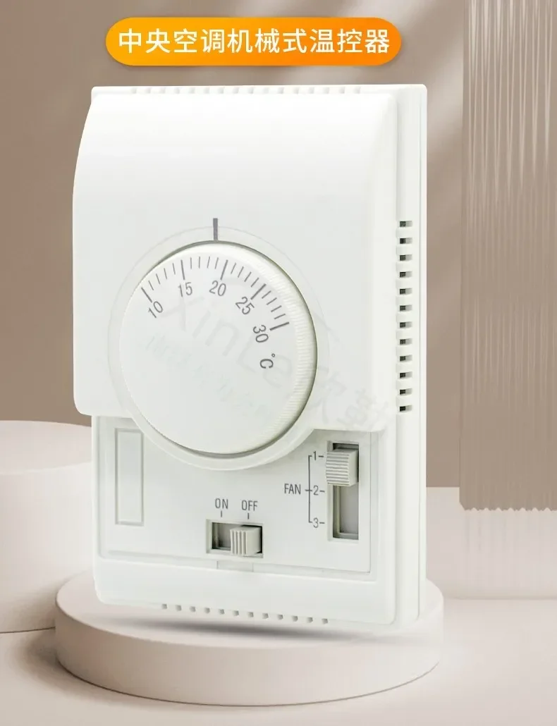 Termostat AC sentral controller pengontrol unit koil kipas panel saklar tiga kecepatan