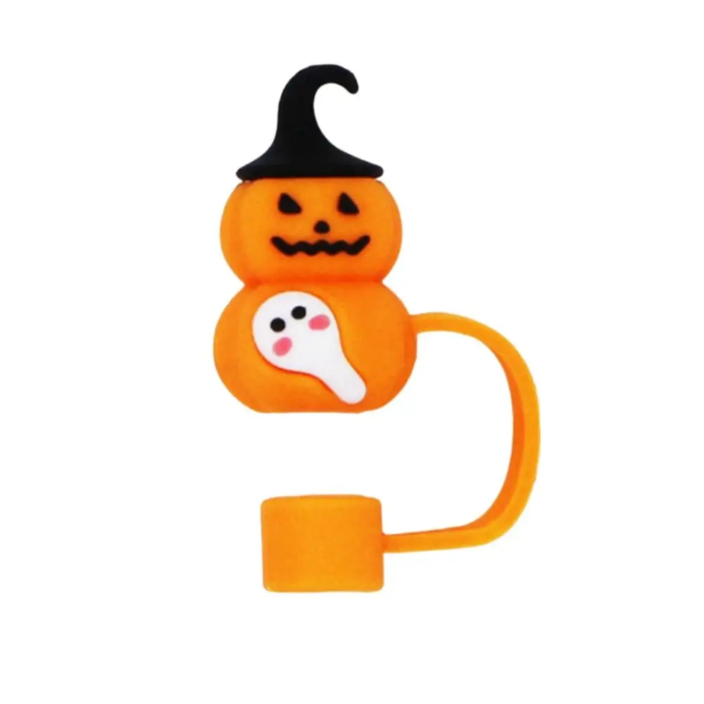 

10mm New Halloween Straw Cap Splash-proof Silicone Straw Tips Cover Reusable Straws Accessories Straw Stoppers