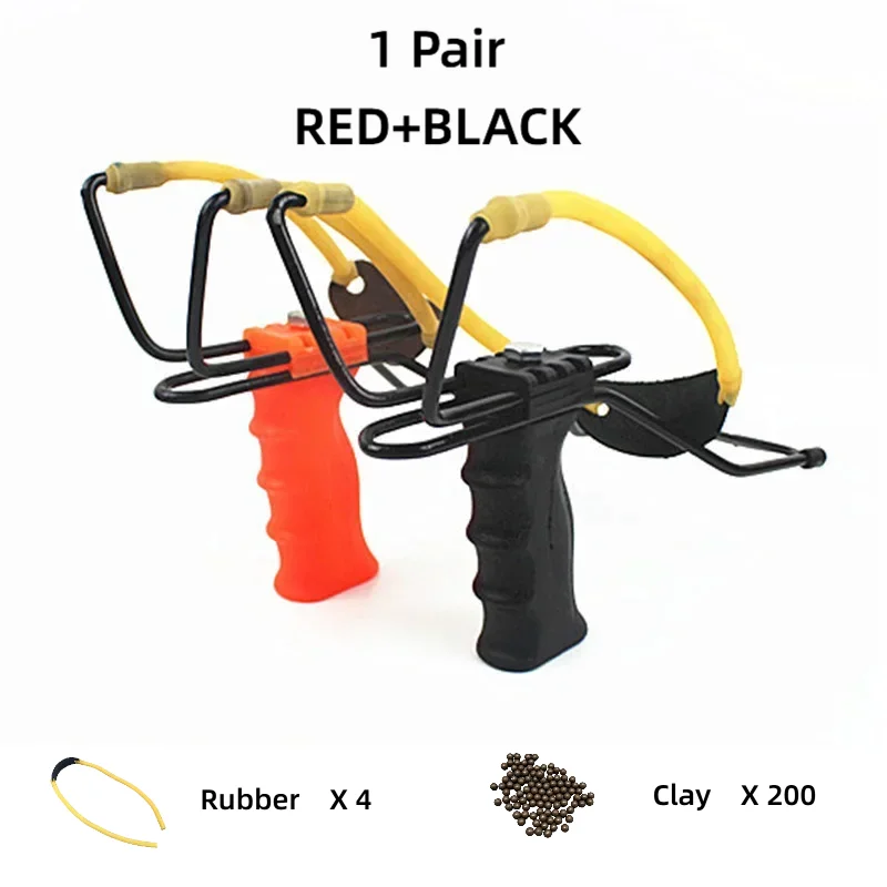 Image of DBRB1PAAR Schwarz & Rot Griff 2er-Geschenkbox-Set, mit 4 Stück 6090 Gummibändern, 2 Beuteln Tonkugeln, Nur für Freizeit, DIY Erforderlich