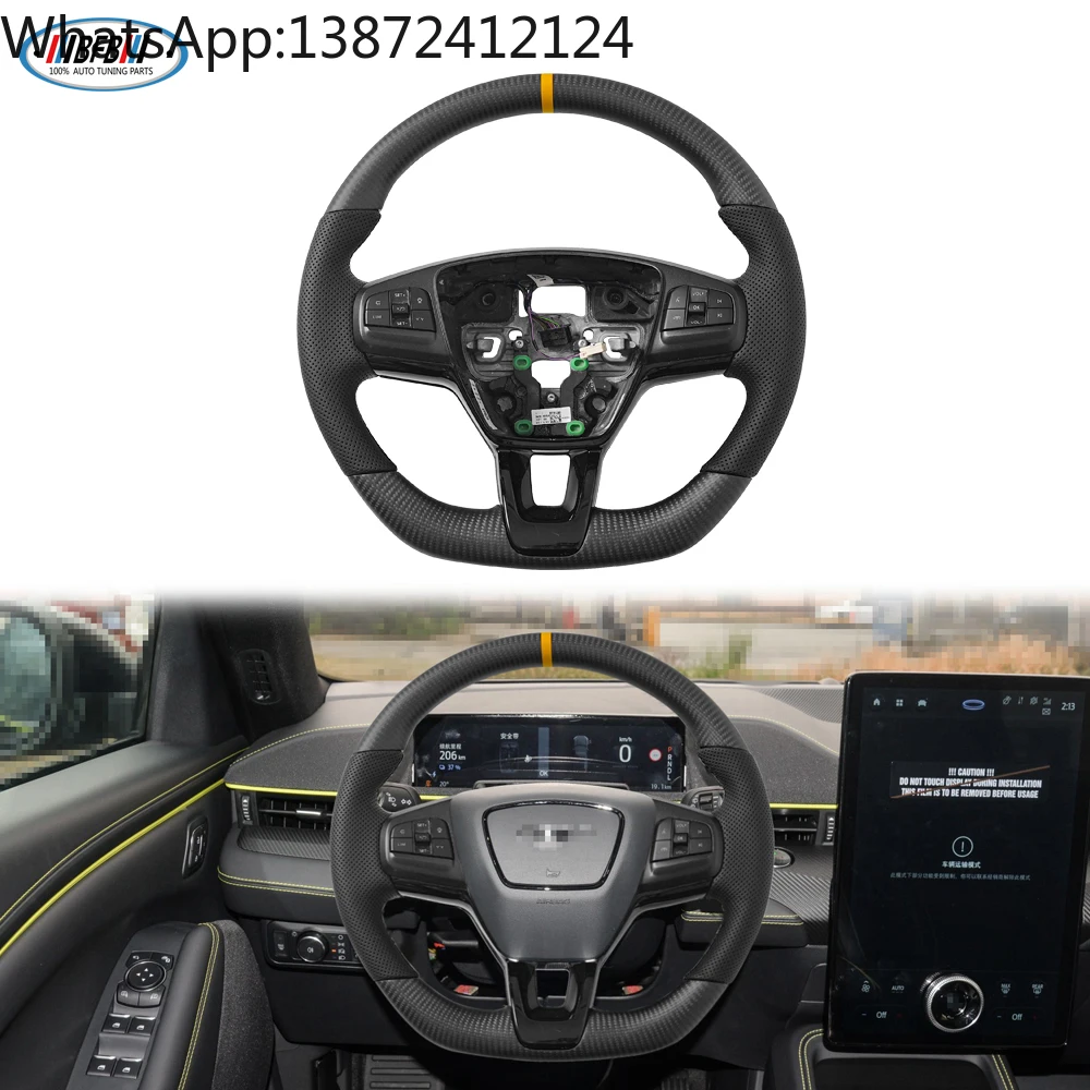 

Matte Carbon Fiber Interior Steering Wheel for Ford Mustang Mach-E 2021+